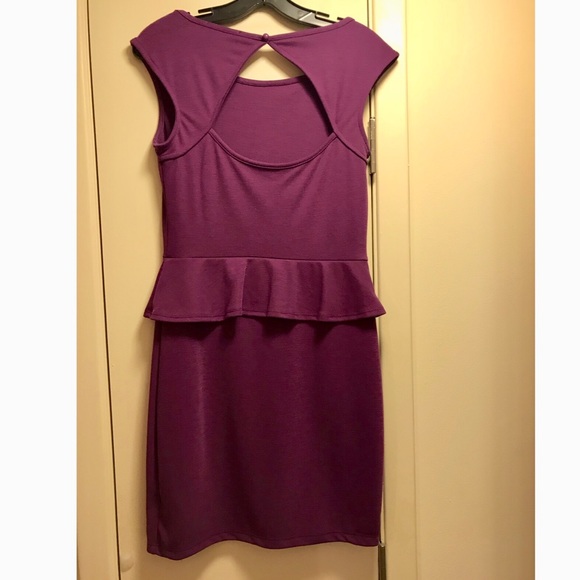 Purple peplum dress - Picture 4 of 4